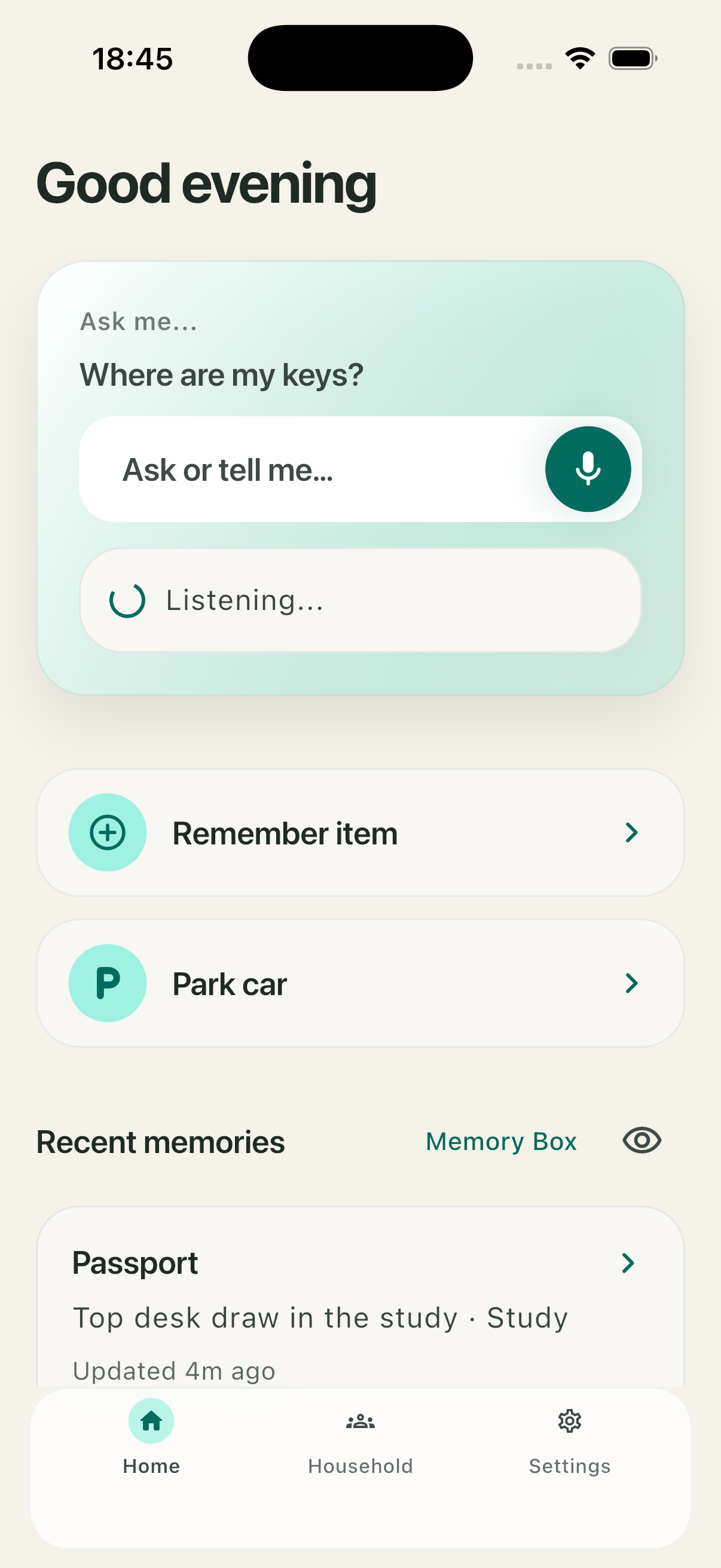 Placeholder screenshot showing natural search for saved items